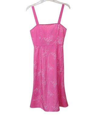 4SI3NNA Lightweight Thin Strap Pink Floral Fitted Bodice Side Slit Maxi Dress